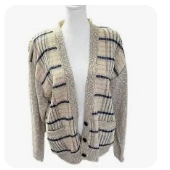 Pendleton Beige and Navy Women's Cardigan - Picture 4 of 4